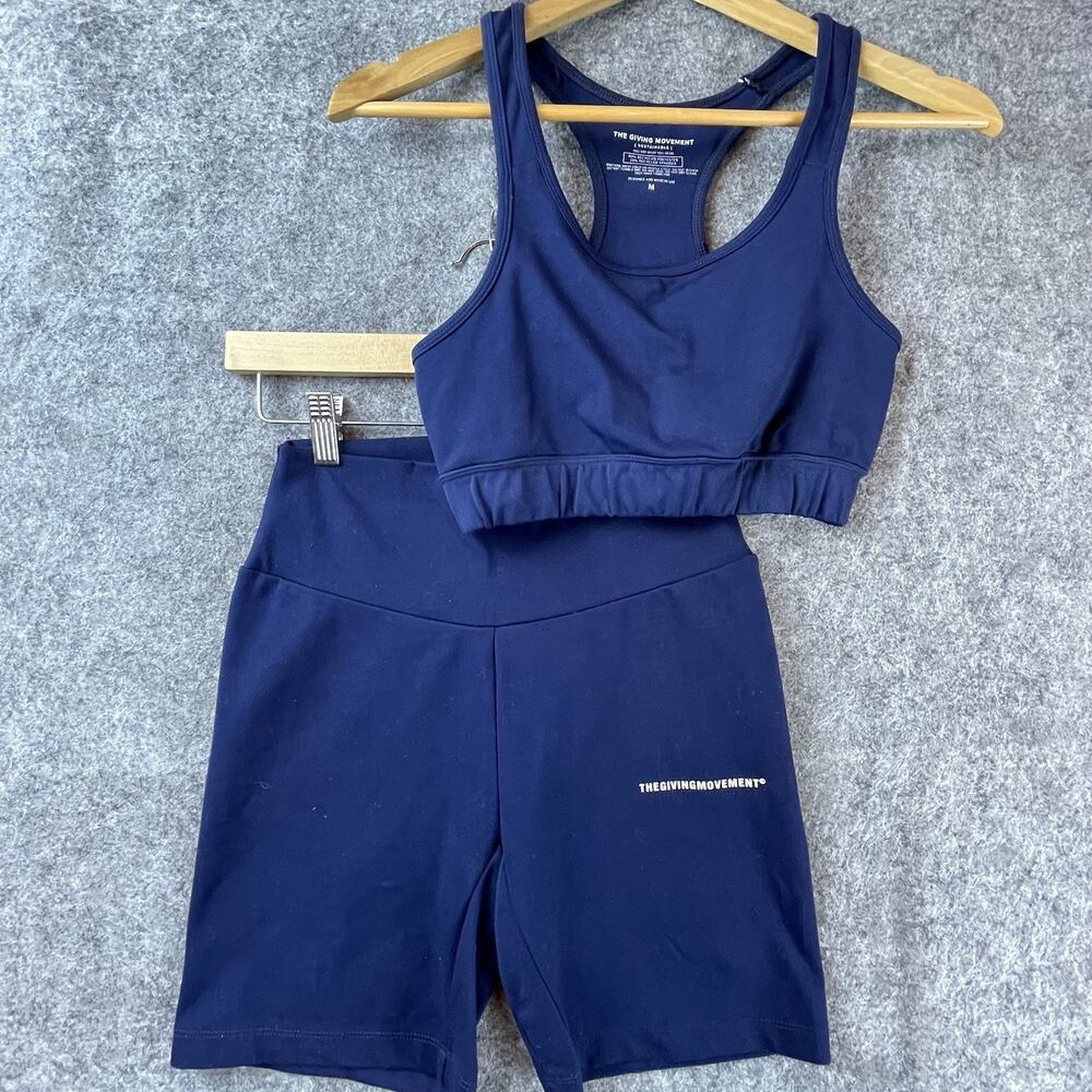 The Giving Movement Workout Set Womens Medium S30 Sports Bra Shorts Recycled Eco
